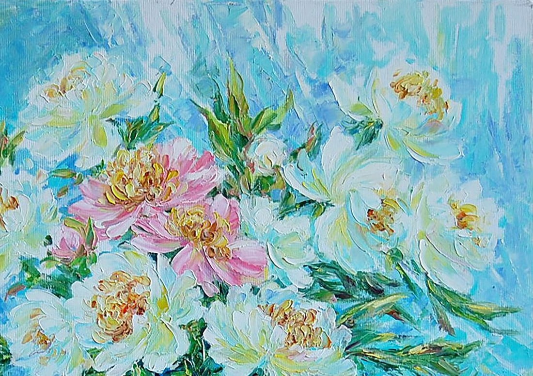 Oil painting Luxurious peonies Kotmin Olga - 3