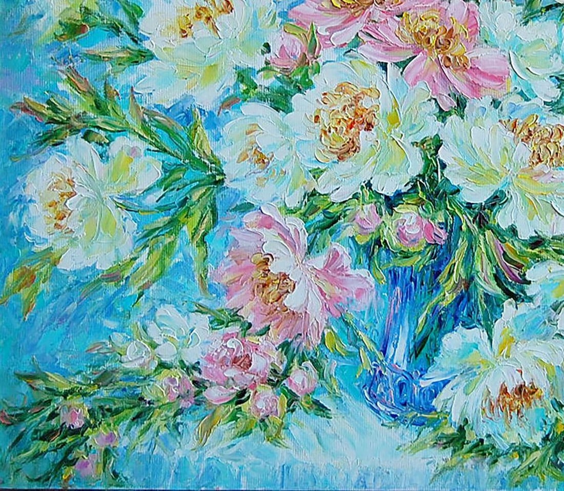 Oil painting Luxurious peonies Kotmin Olga - 4