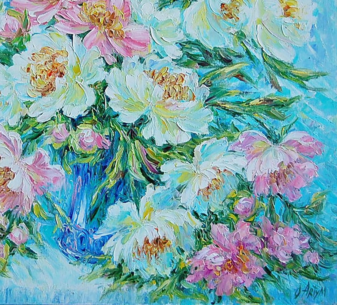 Oil painting Luxurious peonies Kotmin Olga - 5