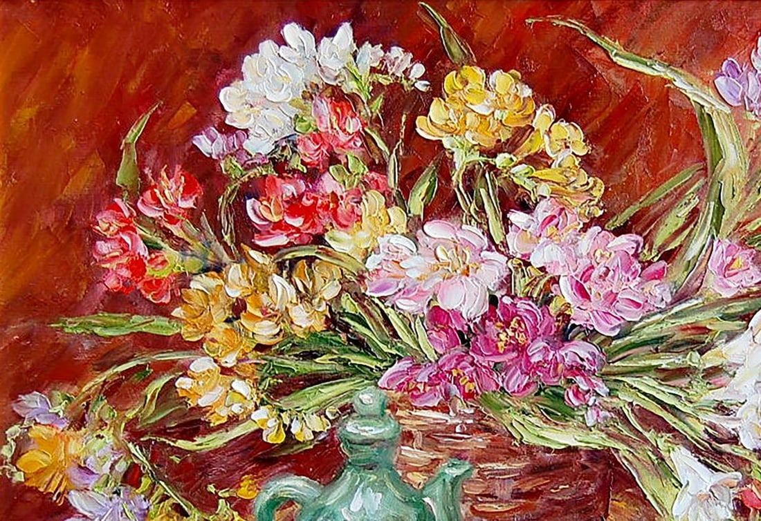 Oil painting A bouquet of freesias Kotmin Olga - 2
