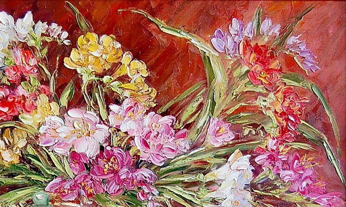 Oil painting A bouquet of freesias Kotmin Olga - 3