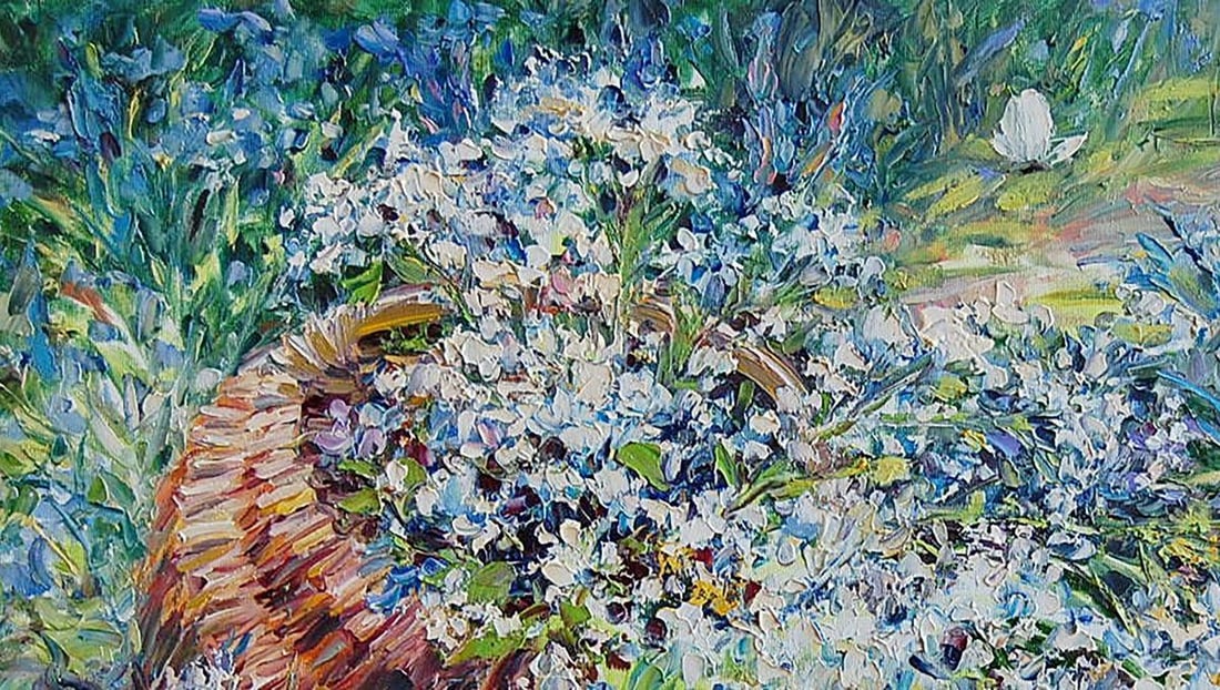 Oil painting Basket of flowers Kotmin Olga - 2