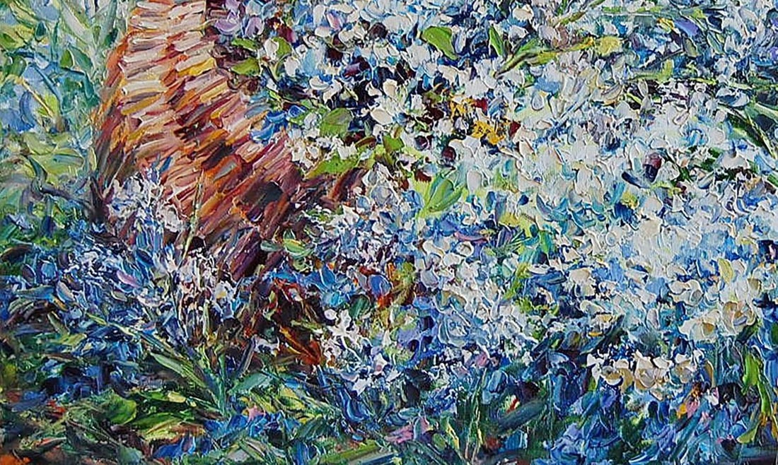 Oil painting Basket of flowers Kotmin Olga - 4
