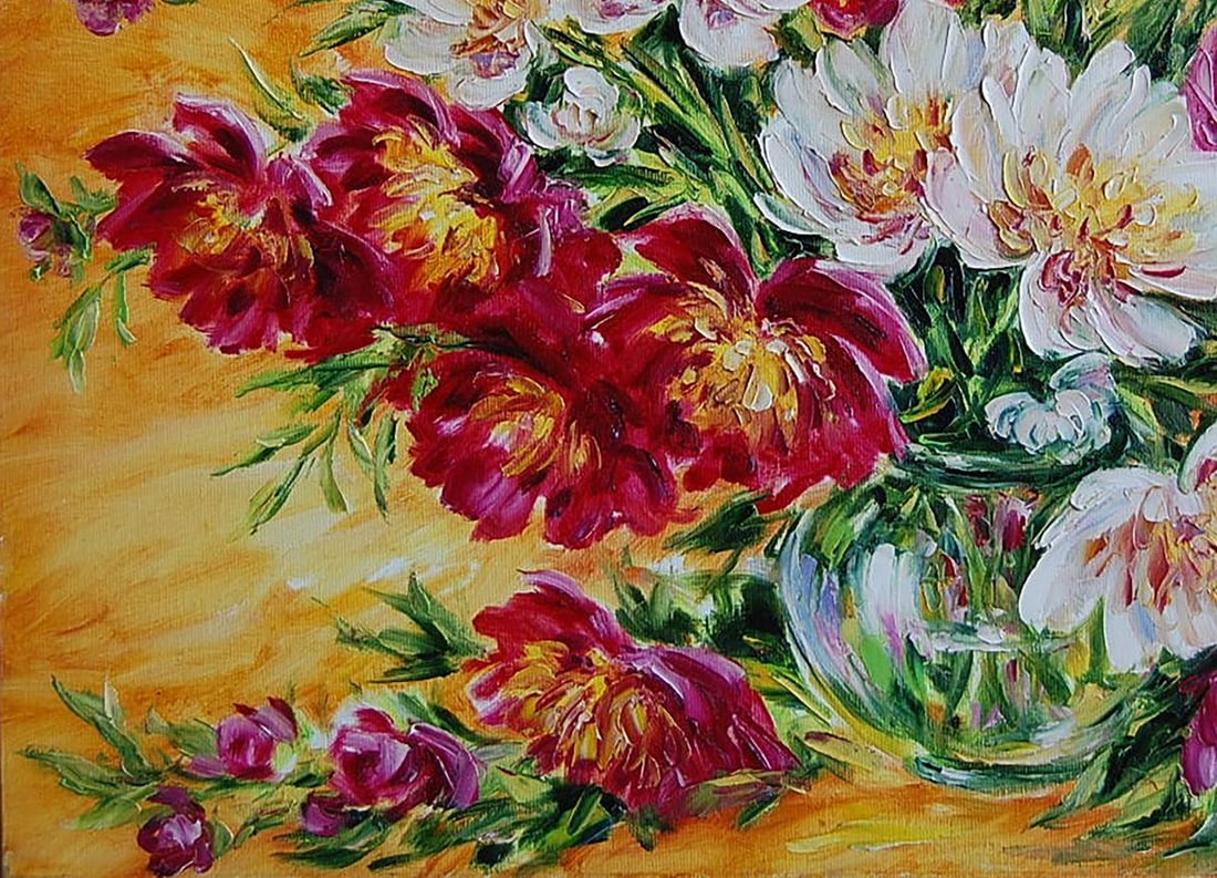 Oil painting Peonies from Bordeaux Kotmin Olga - 4