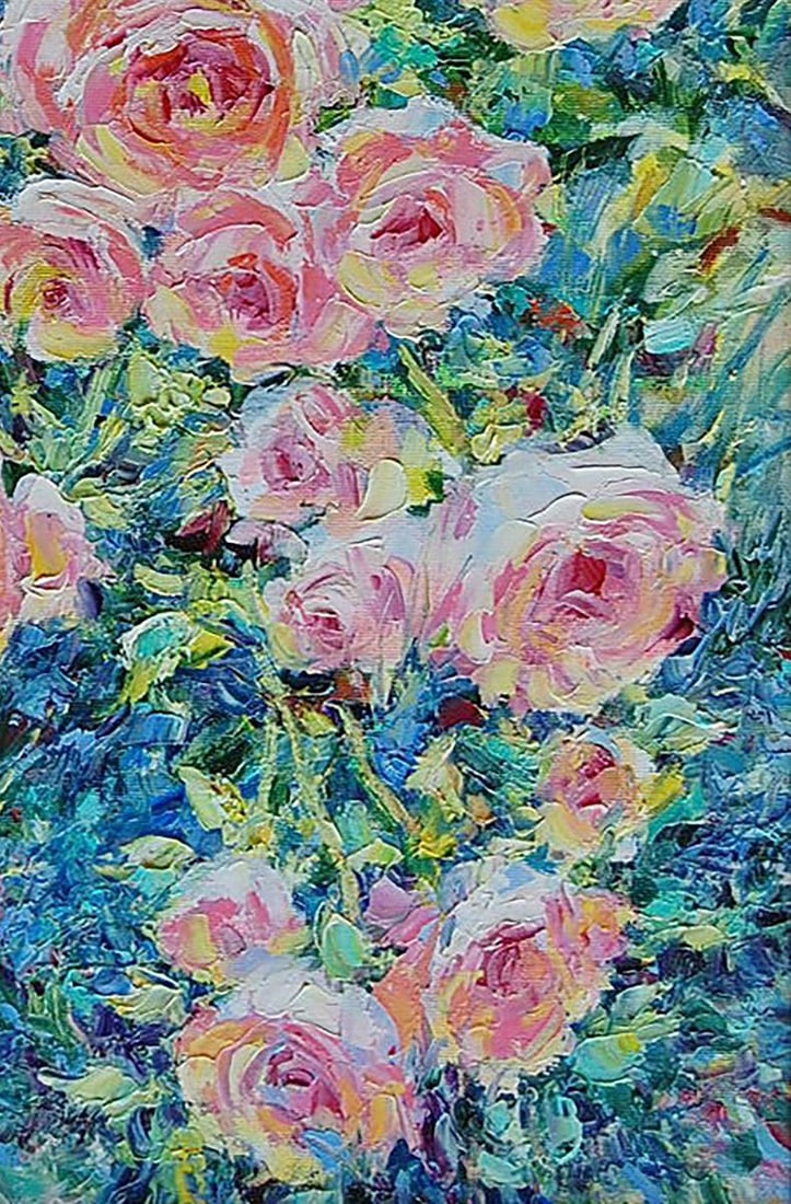 Oil painting Ah, the roses fell out of the basket Kotmin Olga - 5