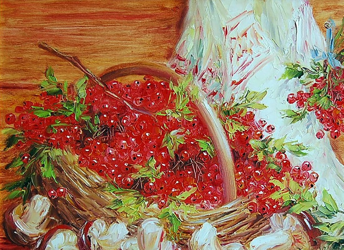 Oil painting Viburnum and mushrooms Kotmin Olga - 2