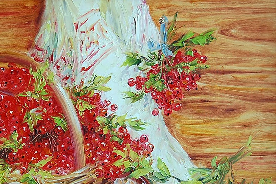Oil painting Viburnum and mushrooms Kotmin Olga - 3
