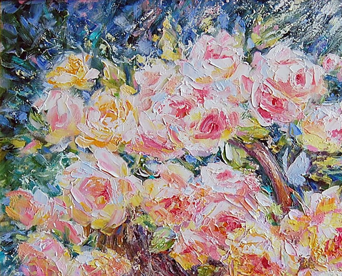 Oil painting Sunny roses Kotmin Olga - 2