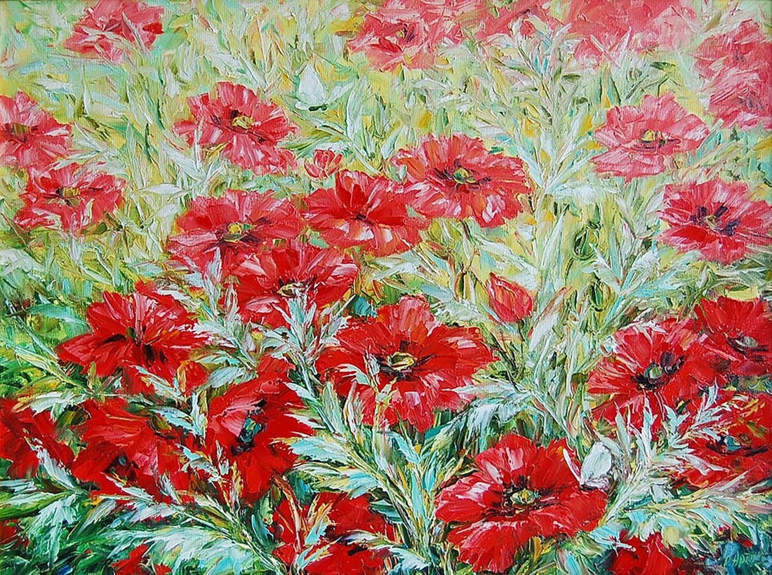 Oil painting Poppy Glade Kotmin Olga