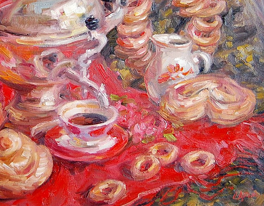 Oil painting At the samovar Kotmin Olga - 5
