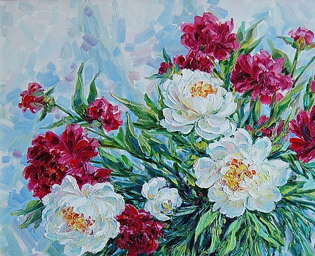 Oil painting Peonies of tenderness and love Kotmin Olga - 2
