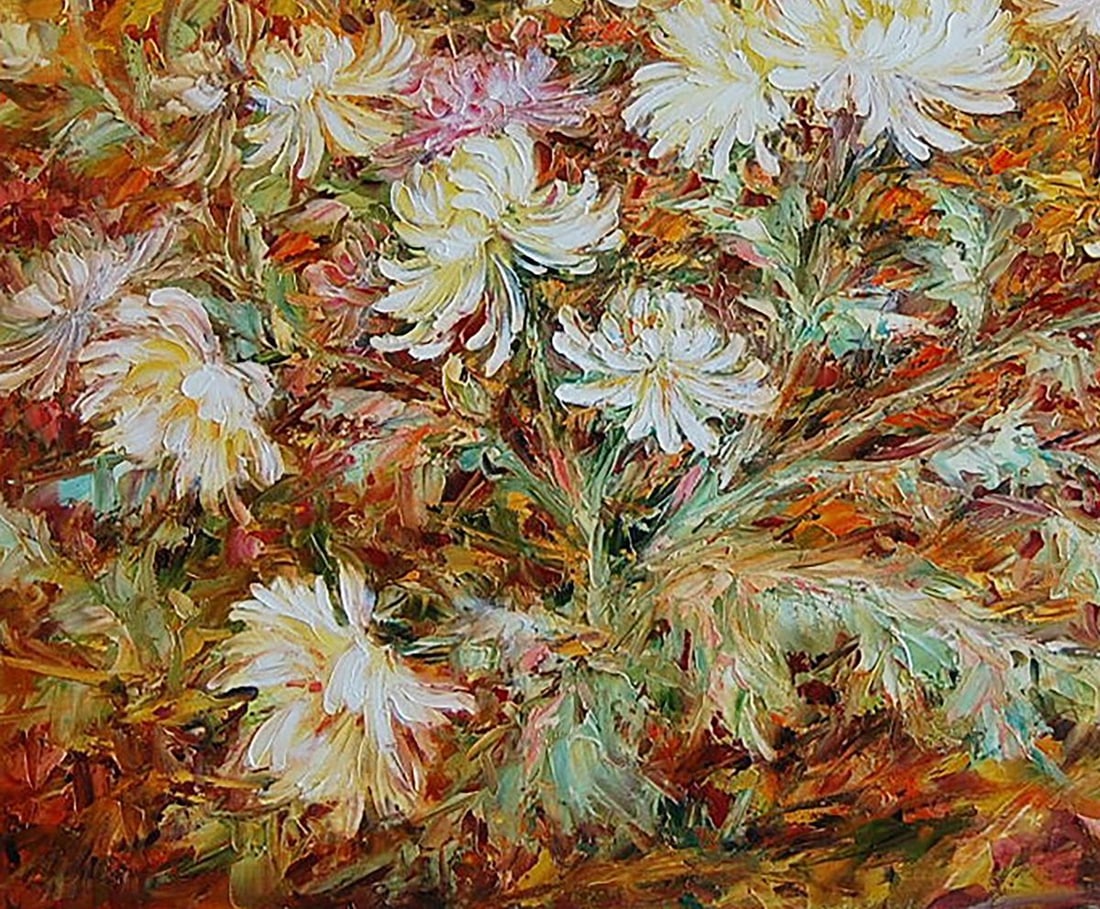 Oil painting Chrysanthemum paradise Kotmin Olga - 4