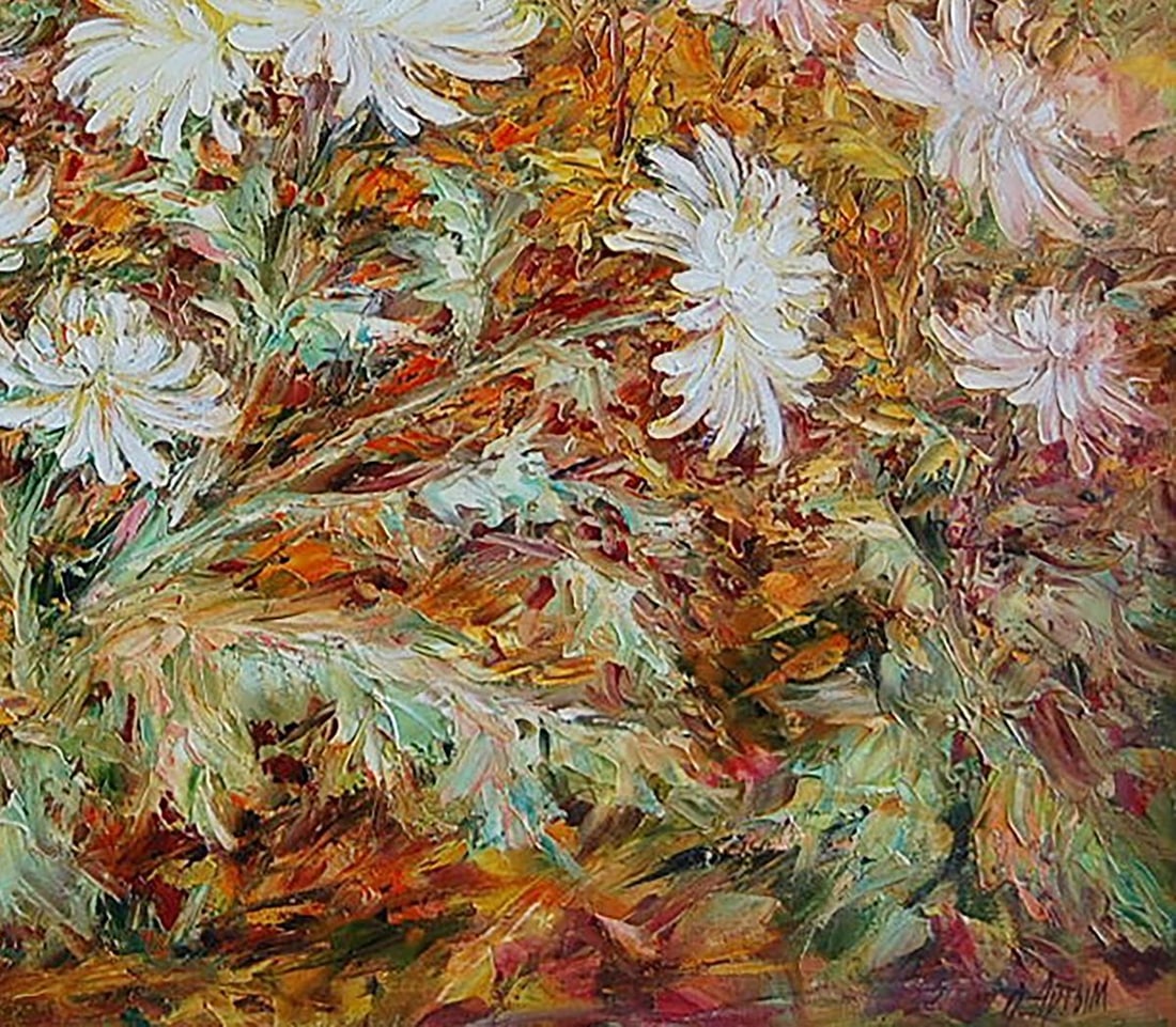 Oil painting Chrysanthemum paradise Kotmin Olga - 5