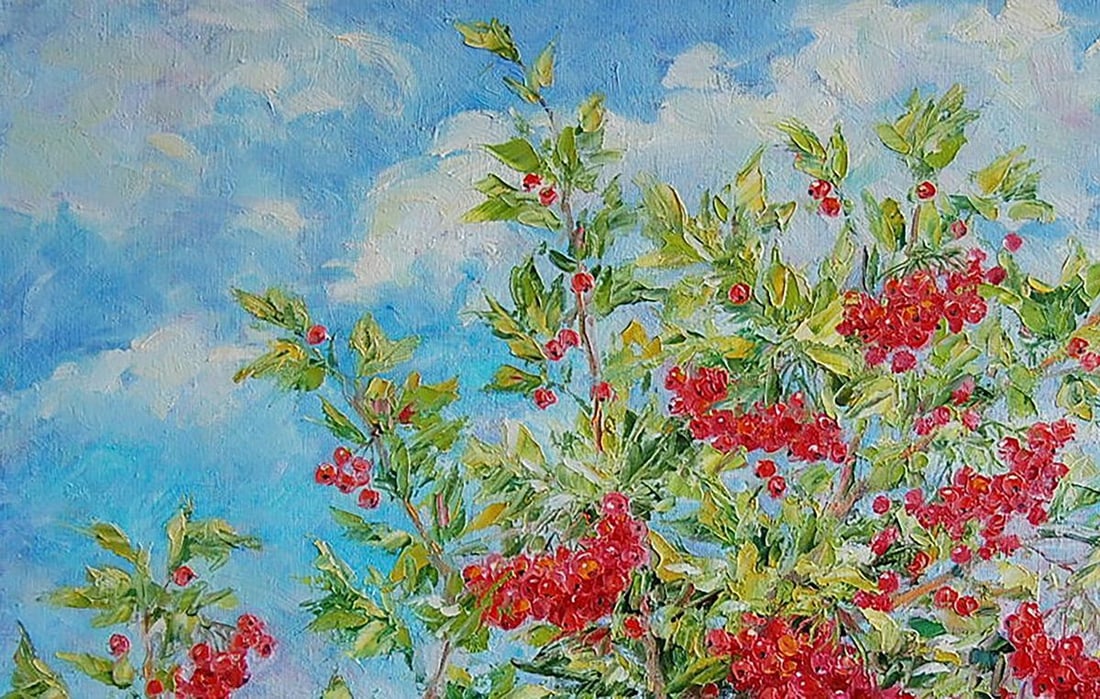 Oil painting Red viburnum Kotmin Olga - 2