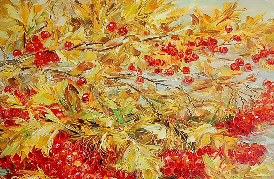 Oil painting Viburnum song Kotmin Olga - 3