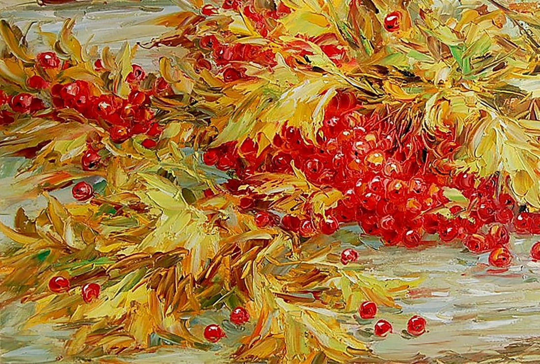 Oil painting Viburnum song Kotmin Olga - 4