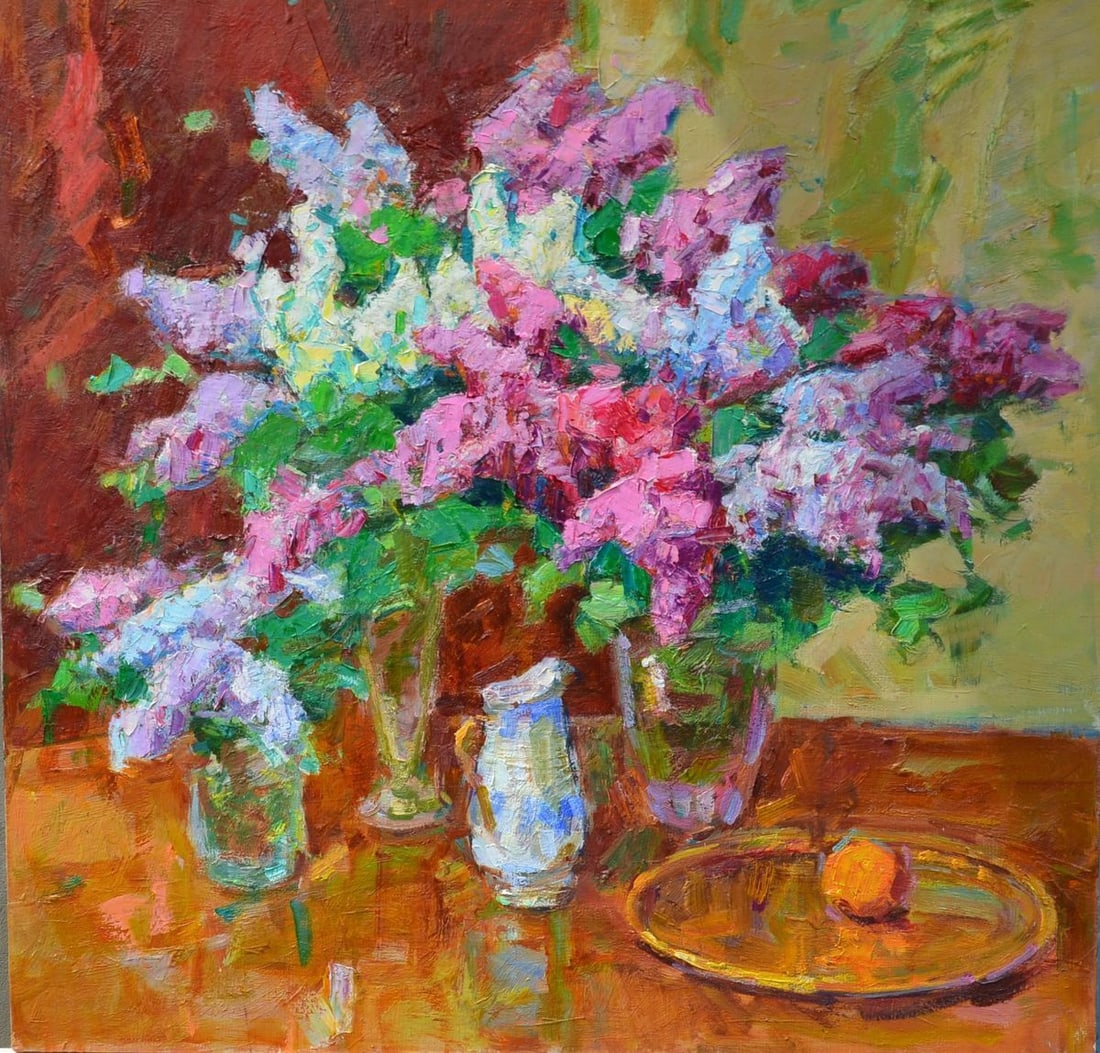 Oil painting Bouquets of lilac Tepeta Miacheslav
