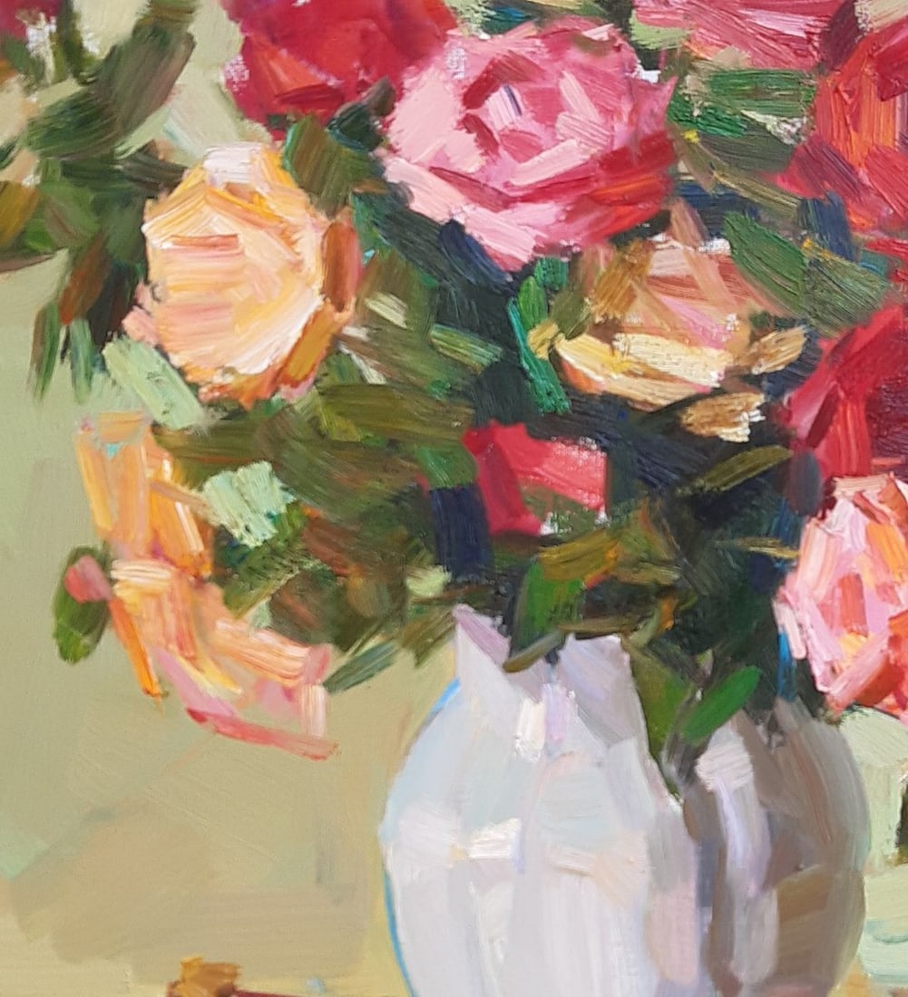 Oli painting Bouquets of roses Egor Ktpatunov - 5