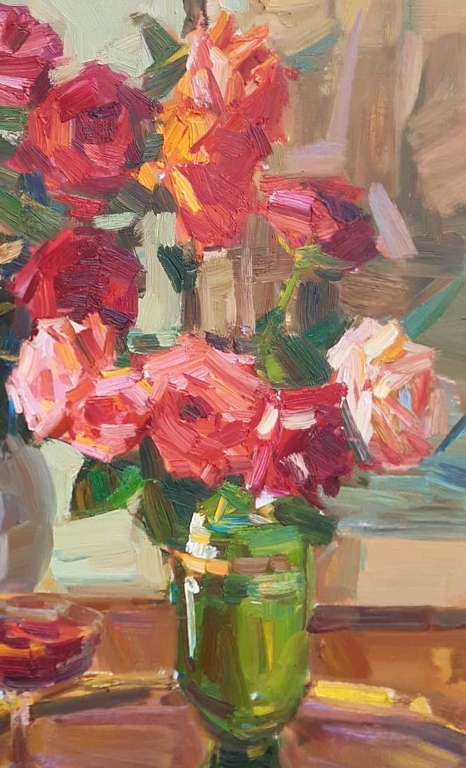 Oli painting Bouquets of roses Egor Ktpatunov - 6