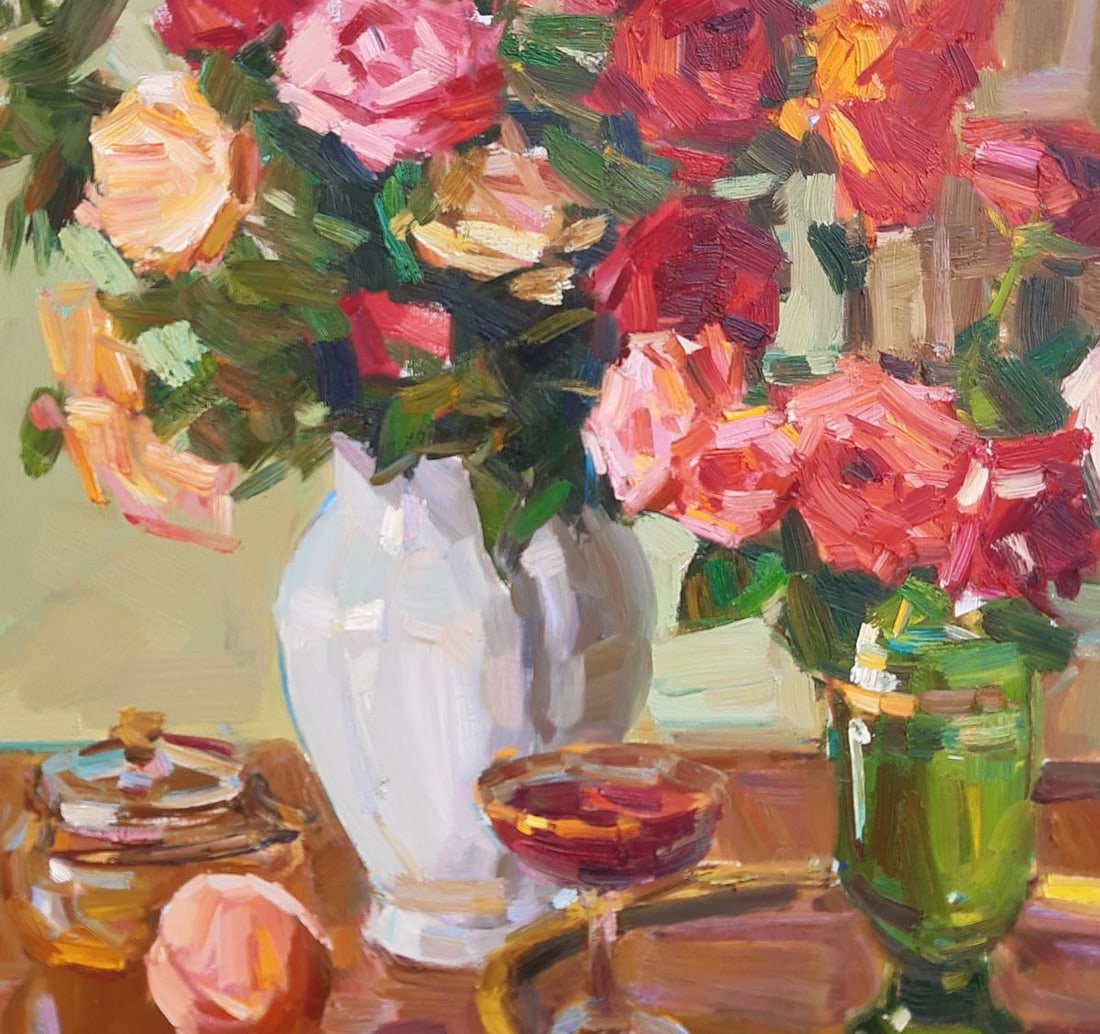 Oli painting Bouquets of roses Egor Ktpatunov - 9