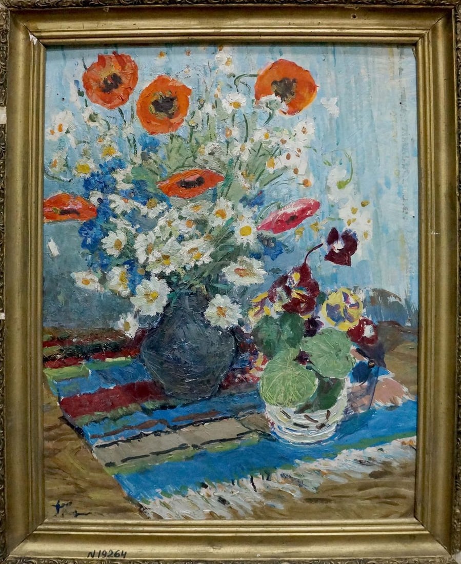 Oil painting Poppies and daisies Kapkanets Tamara Nikitichna (1 of 8)