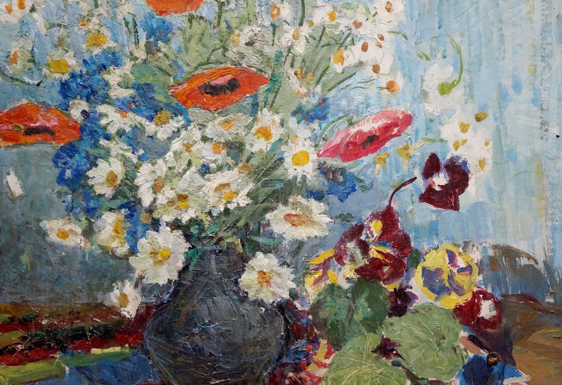 Oil painting Poppies and daisies Kapkanets Tamara Nikitichna - 3