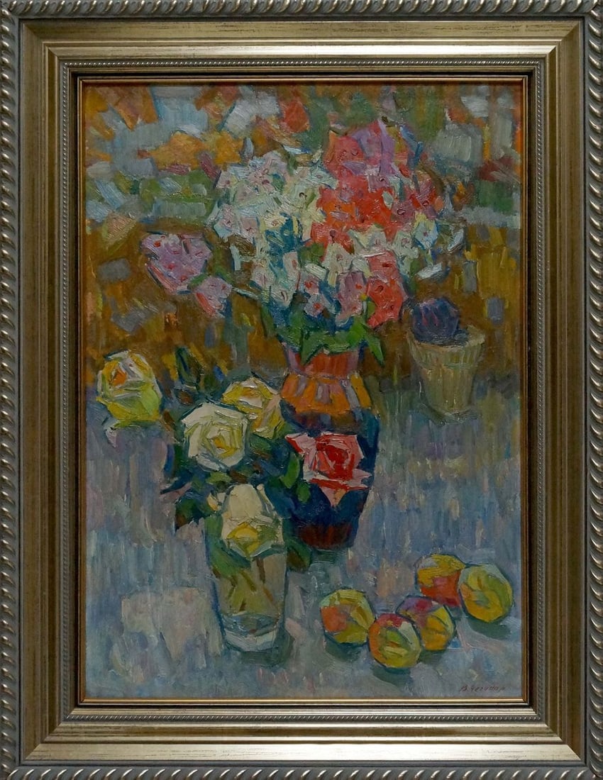 Oil painting Roses Chegodar Vasily Dmitrievich