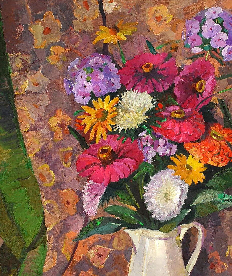 Oil painting Still life with a white vase Egor Ktpatunov - 2