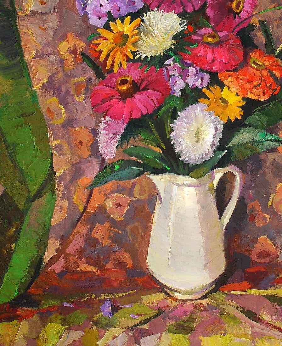 Oil painting Still life with a white vase Egor Ktpatunov - 4