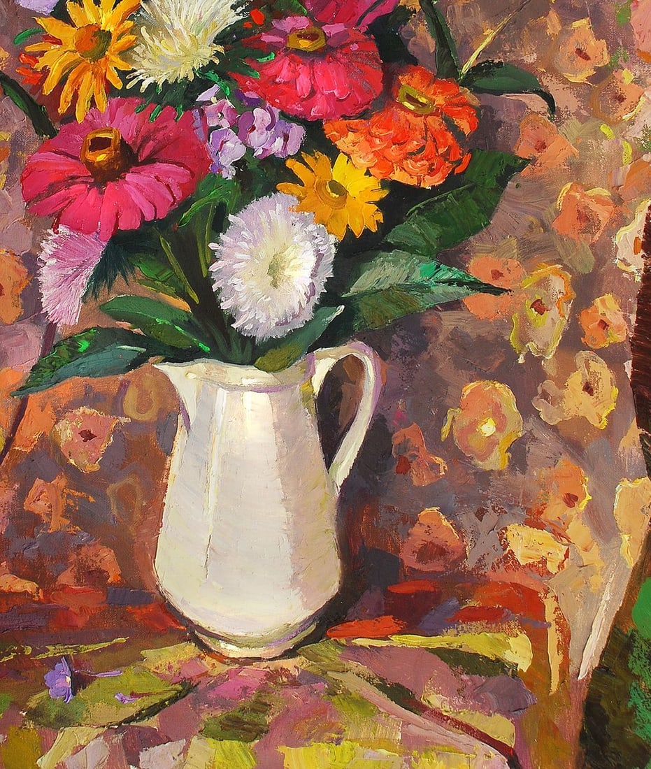 Oil painting Still life with a white vase Egor Ktpatunov - 5