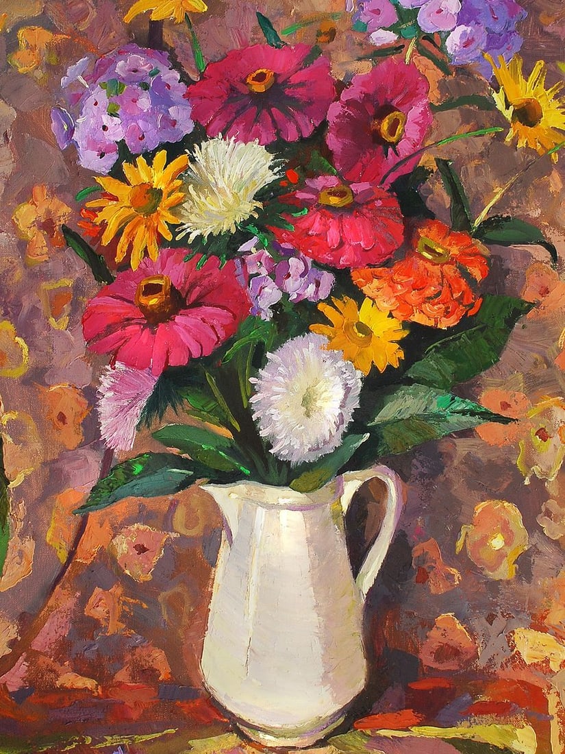 Oil painting Still life with a white vase Egor Ktpatunov - 6