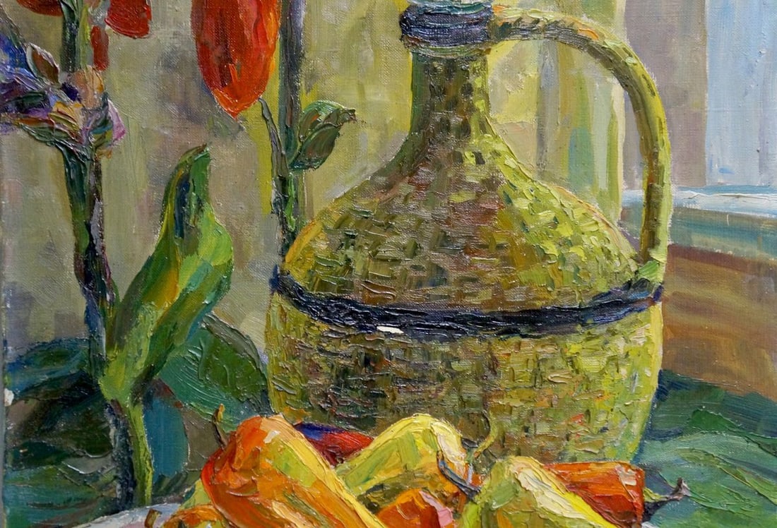 Oil painting Pepper and apples - 3