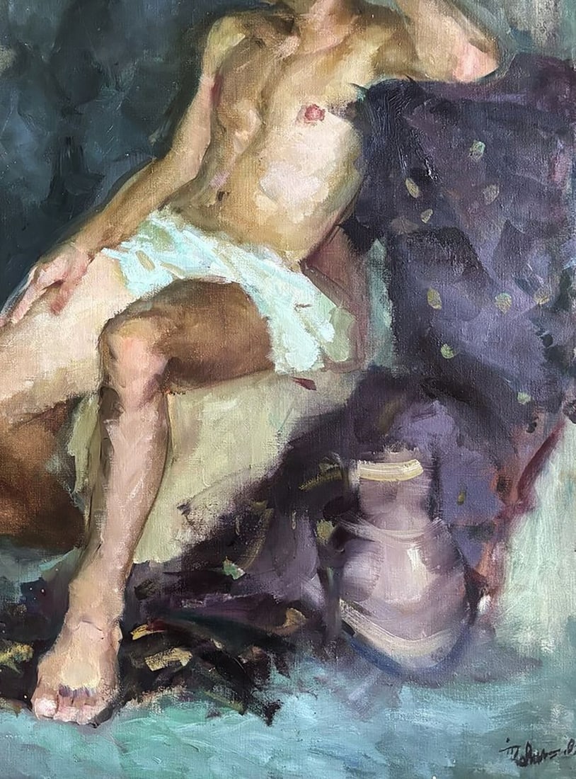 Oil painting A Man Relaxing at the Baths Ivan Kovalenko - 5