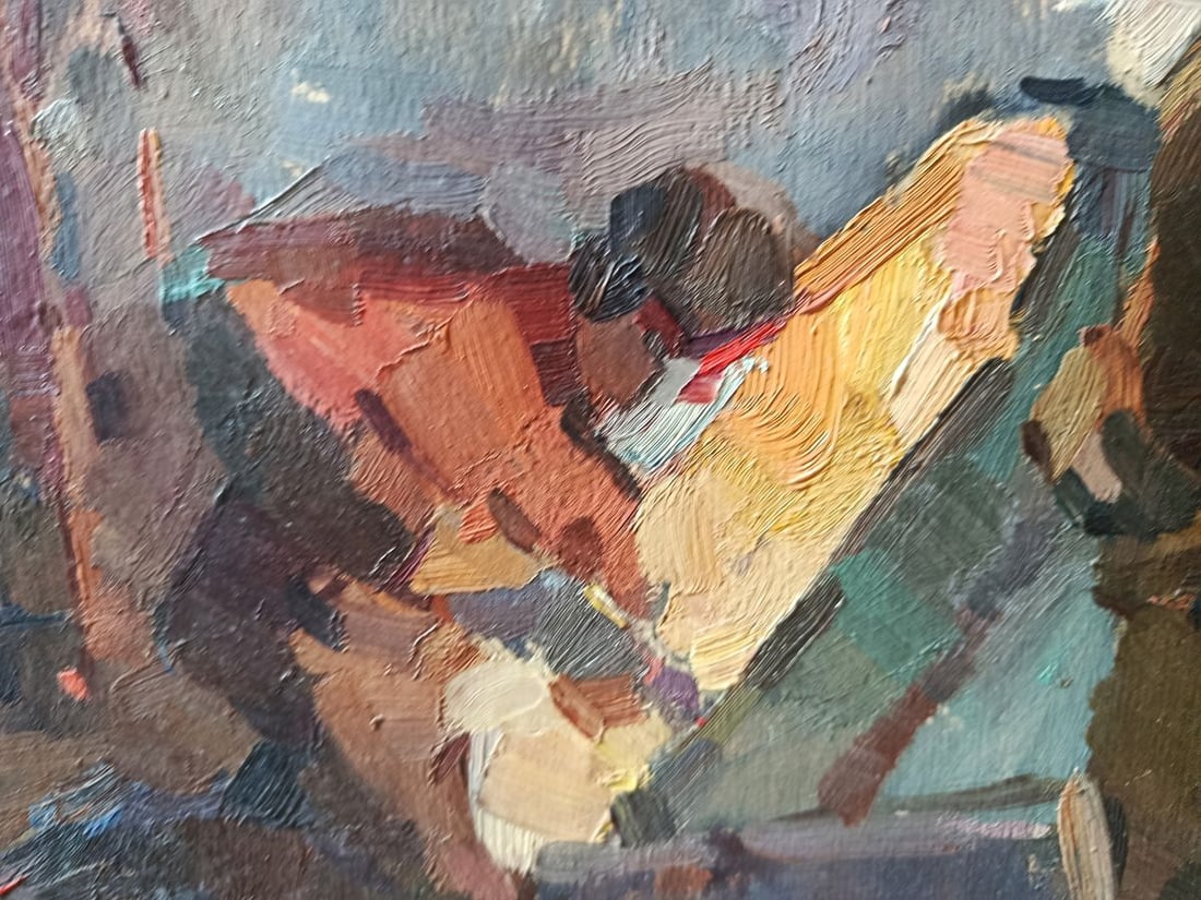 Oil painting Workers at the factory Unknown artist - 7