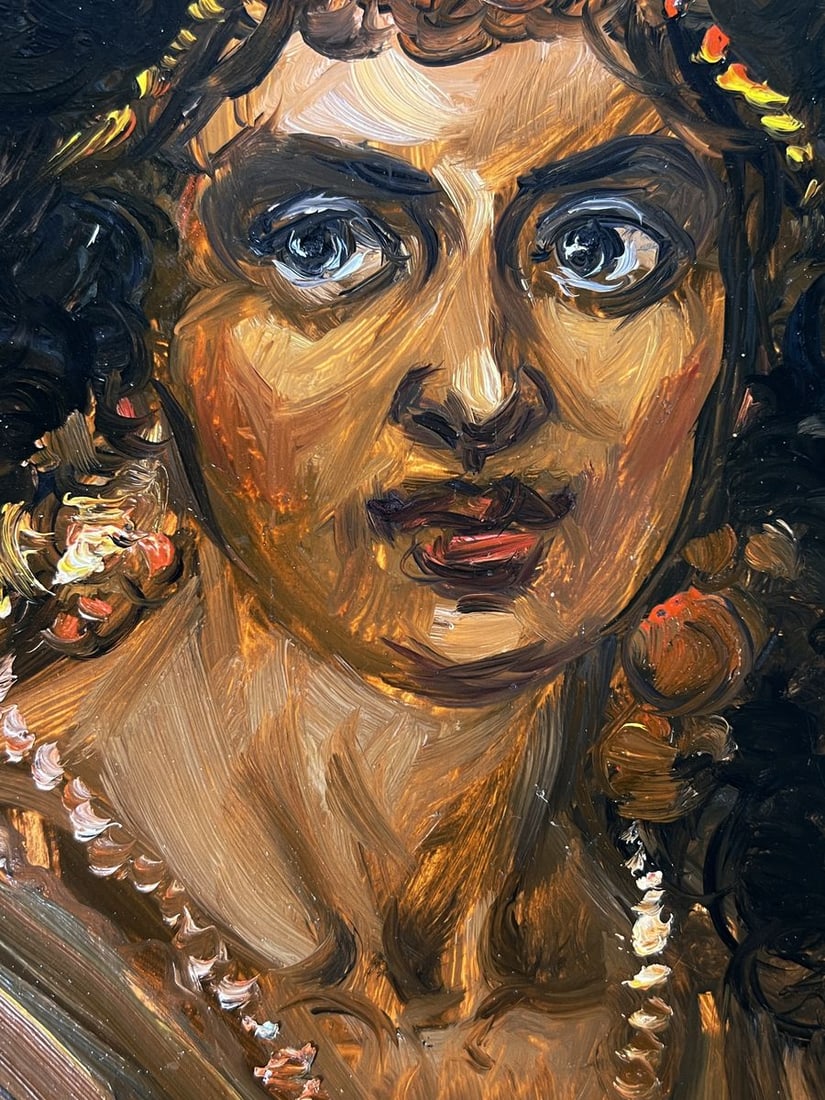 Oil painting Woman with flowers Alexander Litvinov - 11