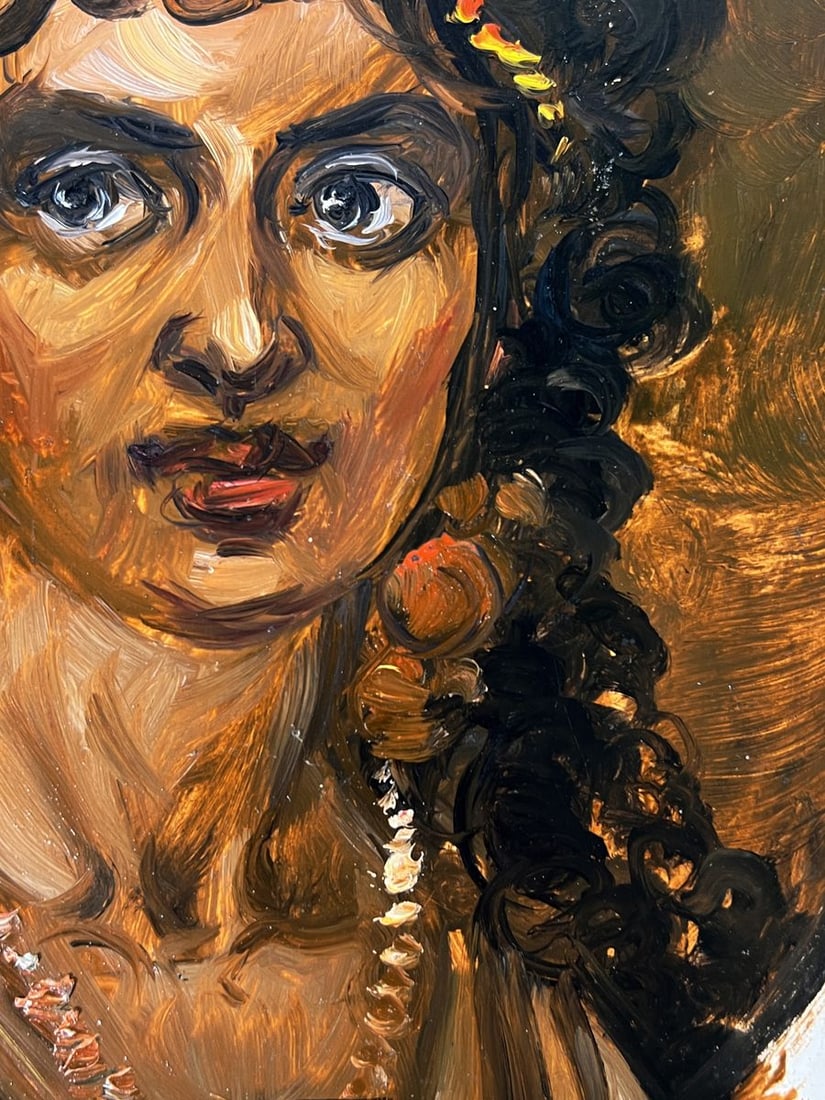 Oil painting Woman with flowers Alexander Litvinov - 14
