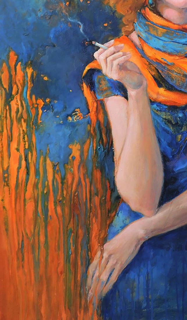 Oil painting Relaxing portrait of a girl Oksana Osnach - 3