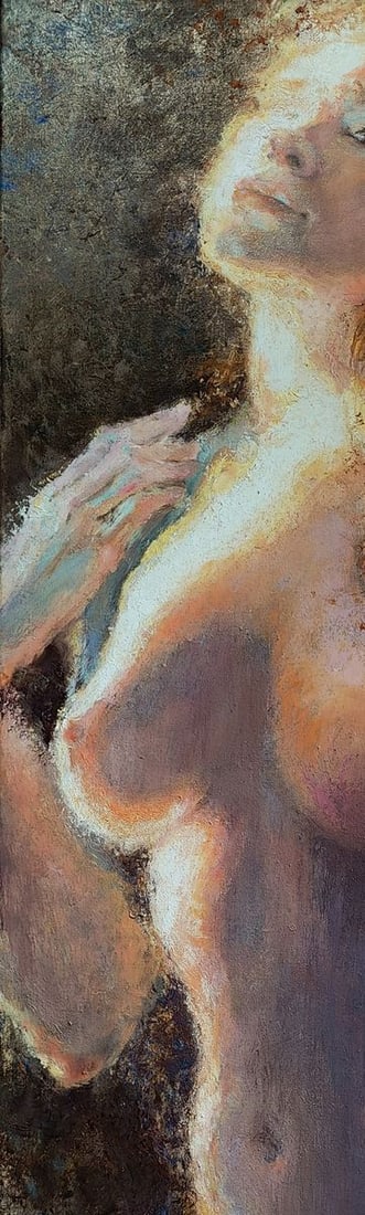 Oil painting The light falls on the girl Oksana Osnach - 4