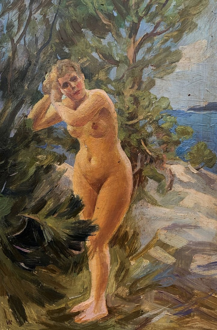 Oil painting Naked girl by the shore Unknown artist: Title: Oil painting Naked girl by the shore Unknown artist Description: No.1817*** ABOUT THIS PAINTING **** TITLE: "Naked girl by the shore"* ARTISTS: Unknown artist* SIZE: 27x41 cm/10.62x16.14 inches