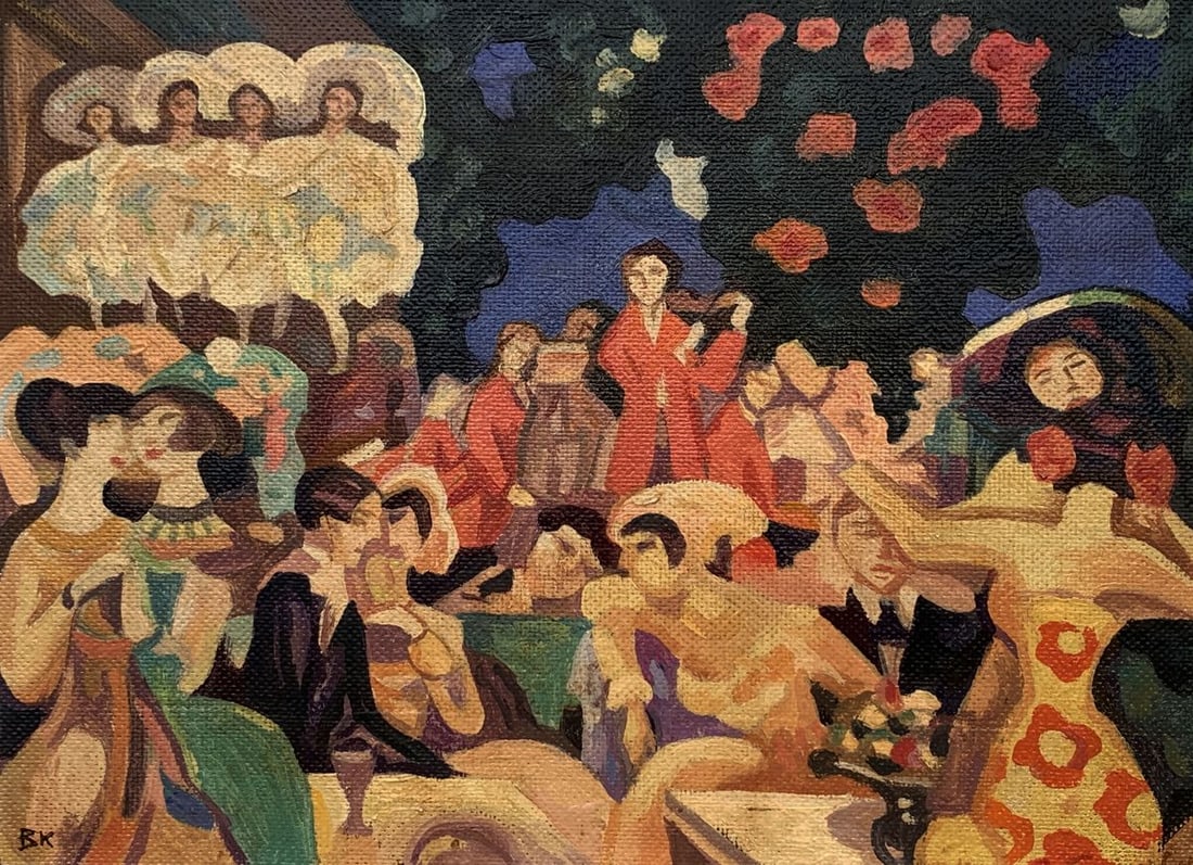 Oil painting The feast of musical colors Unknown artist (1 of 10)