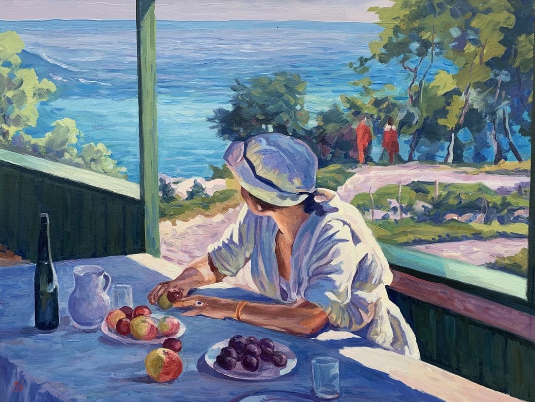 Oil painting On the veranda Unknown artist (1 of 10)
