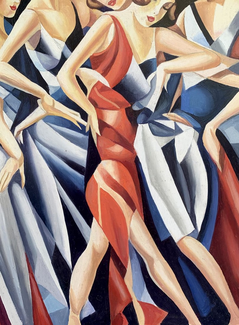 Abstract oil painting Slender girls (based on paintings by Franz Metzinger) Victor Konotopsky - 8