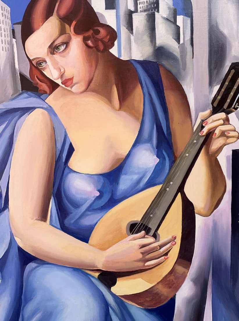 Abstract oil painting Musician (based on paintings by Tamara Lempicka) Victor Konotopsky - 4