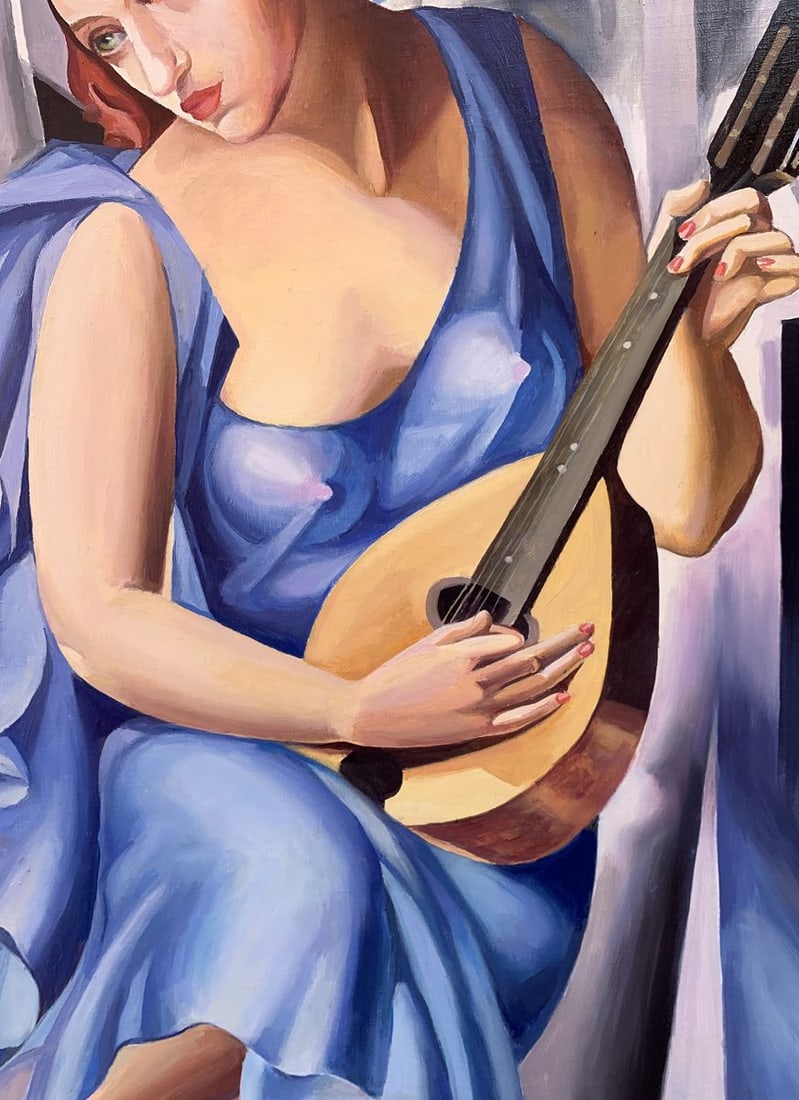 Abstract oil painting Musician (based on paintings by Tamara Lempicka) Victor Konotopsky - 5