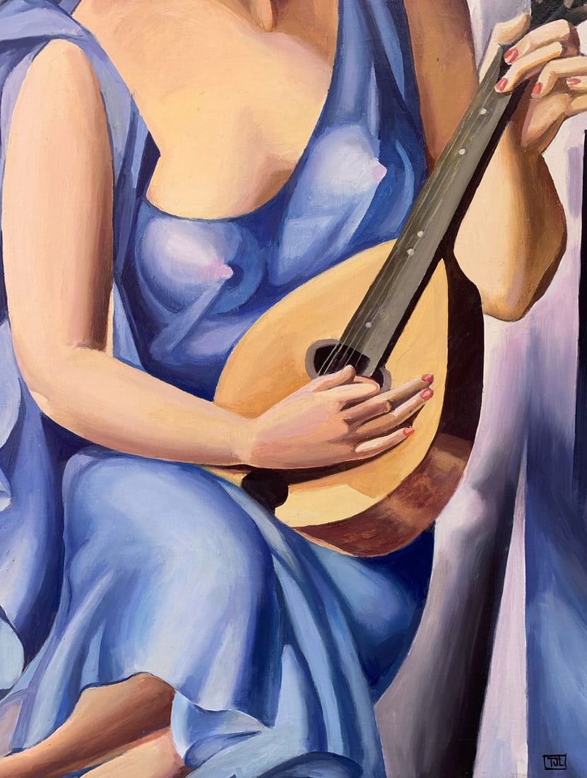 Abstract oil painting Musician (based on paintings by Tamara Lempicka) Victor Konotopsky - 6