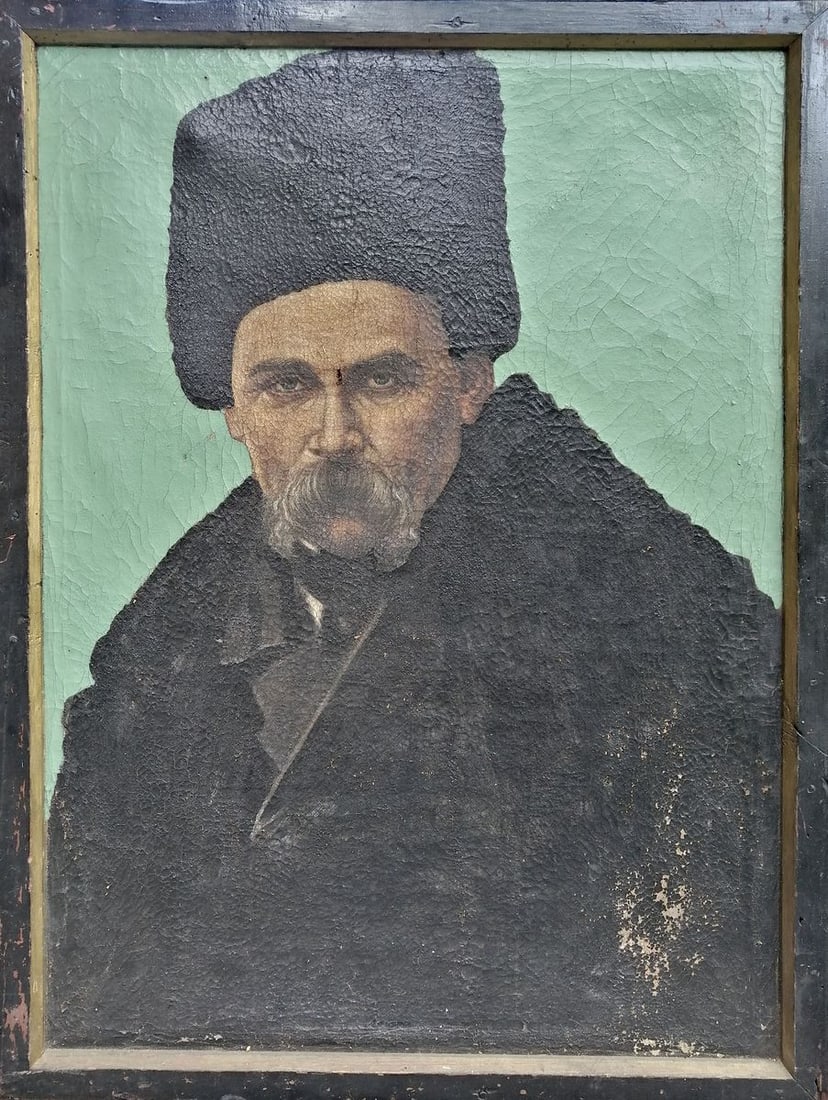 Oil painting Taras Shevchenko Unknown artist: Title: Oil painting Taras Shevchenko Unknown artist Description: No.1141 *** ABOUT THIS PAINTING *** * TITLE: "Taras Shevchenko" * ARTISTS: Unknown artist * SIZE: 100x72 cm/39.37x28.34 inches' *
