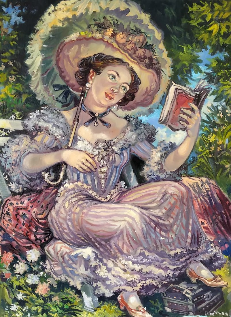 Oil painting Portrait of a madam Alexander Arkadievich Litvinov (1 of 8)