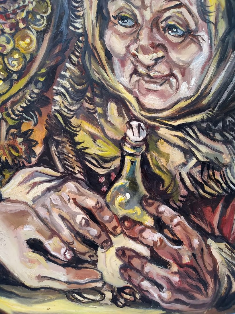 Oil painting Daughter and mom Alexander Arkadievich Litvinov - 5