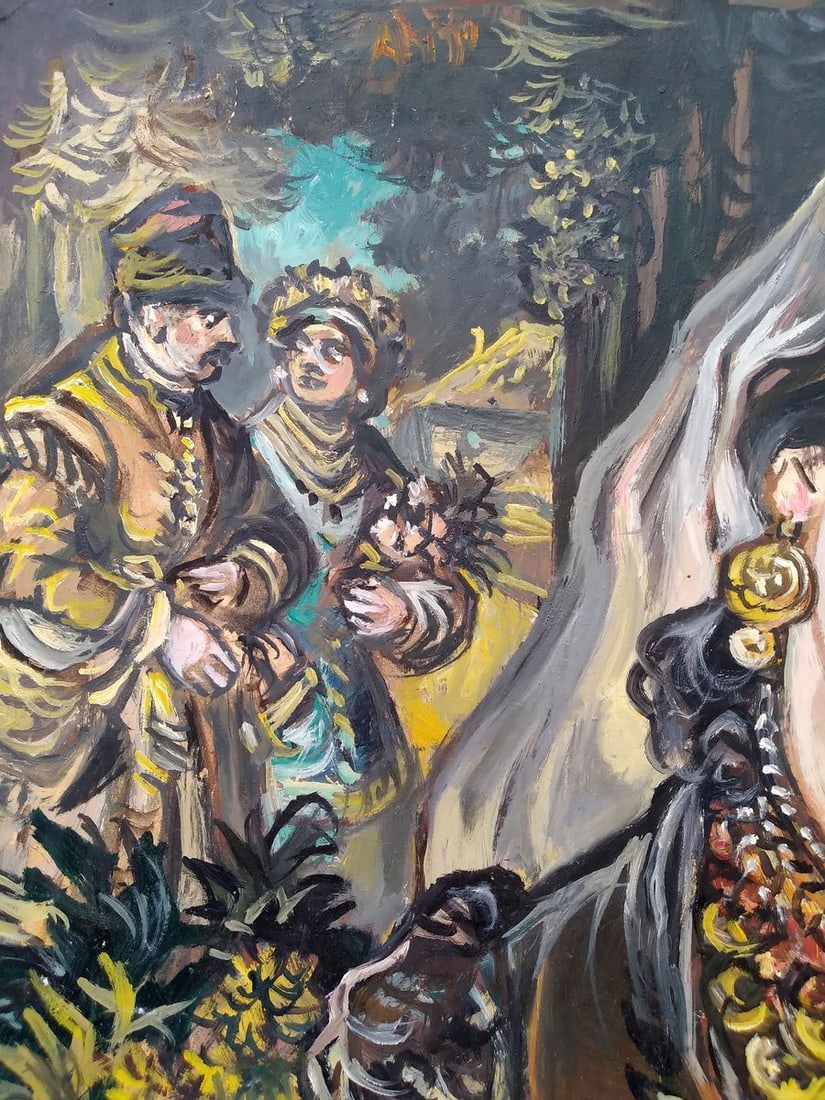 Oil painting Daughter and mom Alexander Arkadievich Litvinov - 6