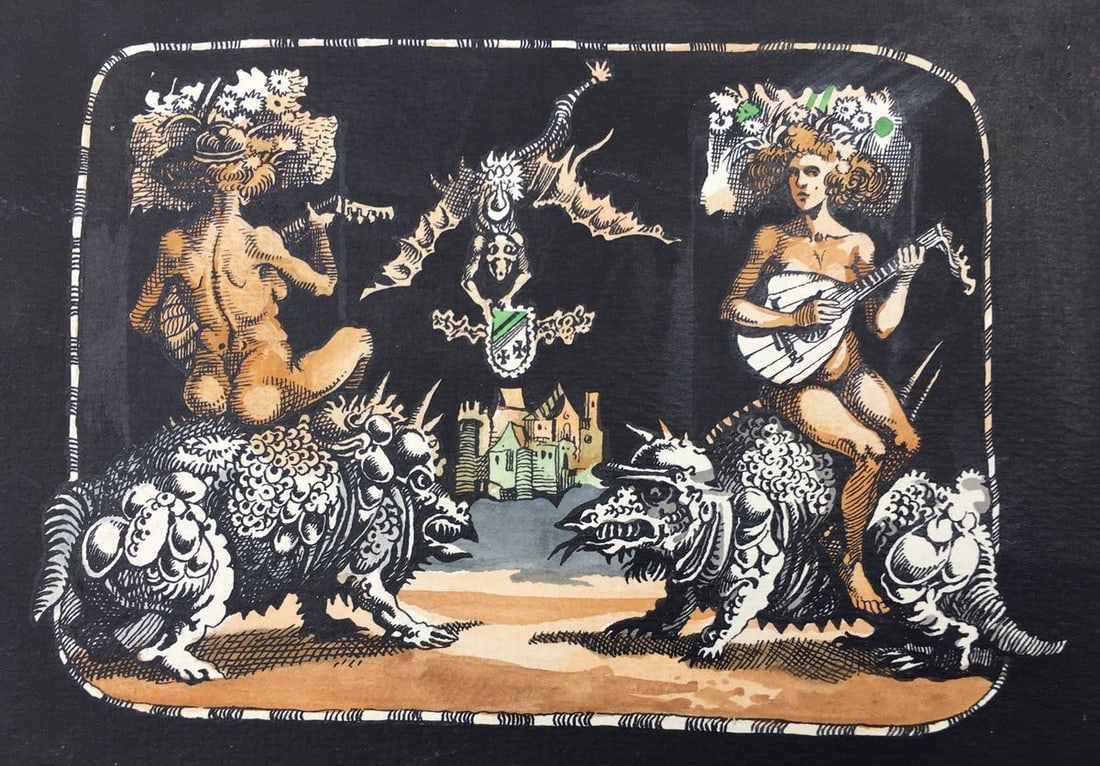 Pen and watercolor painting Graphic fantasy Alexander Arkadievich Litvinov - 4